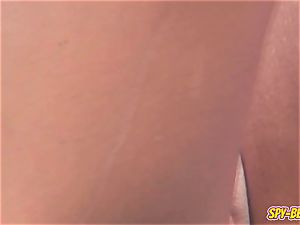 first-timer Beach nudist voyeur - Close Up shaven poon